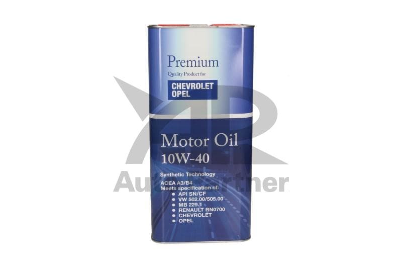 OLEJ DO OPEL/CHEVROLET 10W40 5L SN/CH-4 / A3/B4 / 502.00 505.00 / 229.1 229.3 / 0710 / B71 2294 / METALOWE OPAKOWANIE