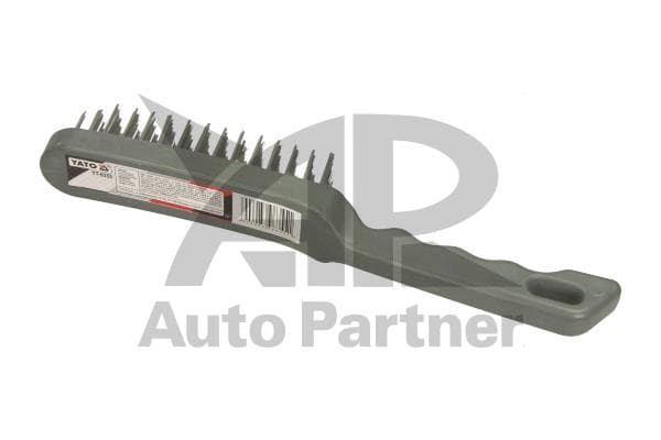 BROSSE MÉTALLIQUE, FIL D'ACIER, 5 RANGÉES, MANCHE EN PLASTIQUE