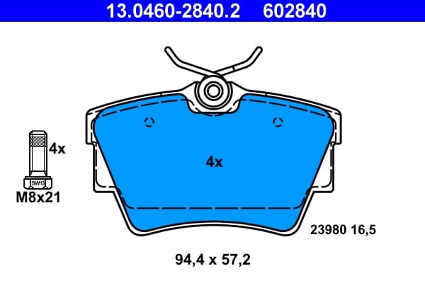 Kit de plaquettes de frein, frein a disque