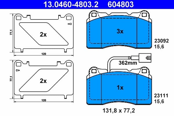 Kit de plaquettes de frein, frein a disque