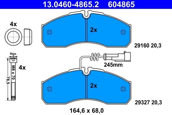 Kit de plaquettes de frein, frein a disque
