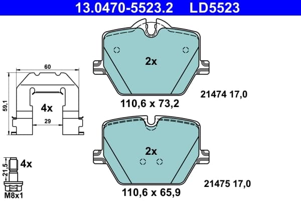 Kit de plaquettes de frein, frein a disque