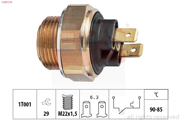 Interrupteur de température, ventilateur de radiateur