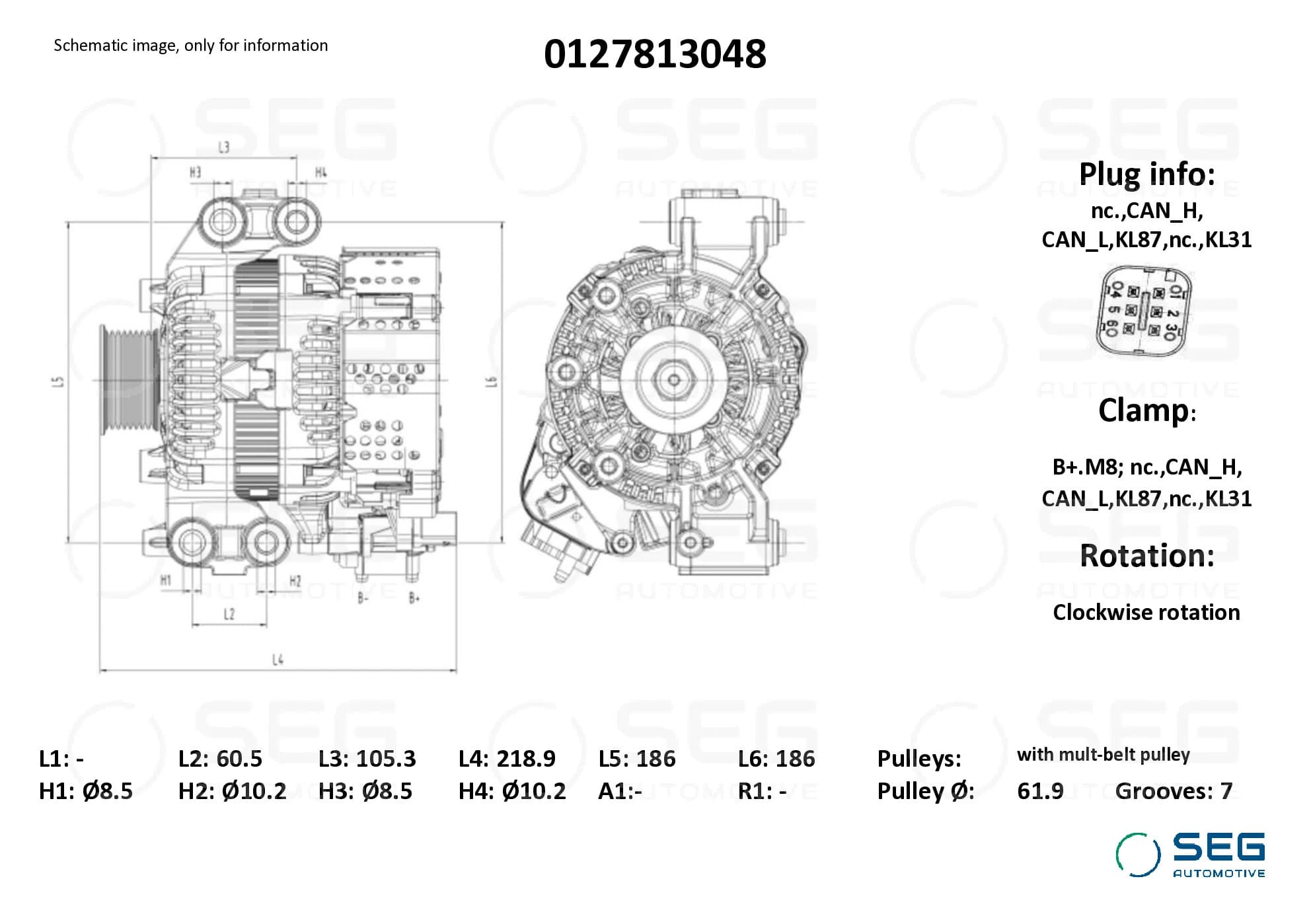 ROZRUSZNIKOALTERNATOR VOLVO S60 III (224), S90 II (234), V60 II (225), V90 II KOMBI (235), XC40 (536